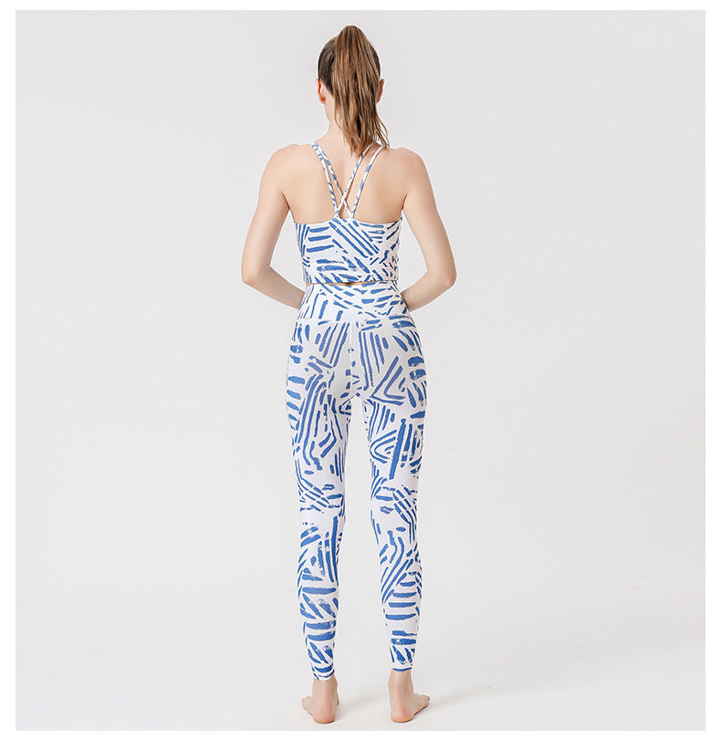 Printed Leggings Fitness Sports Suit