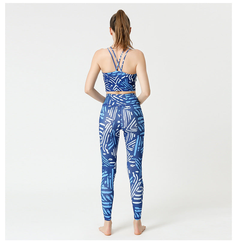 Printed Leggings Fitness Sports Suit