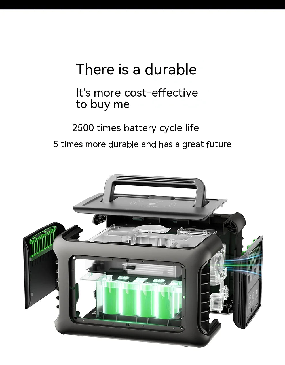 Vivid Living Portable Power Station - 299Wh, 600W, Solar Option