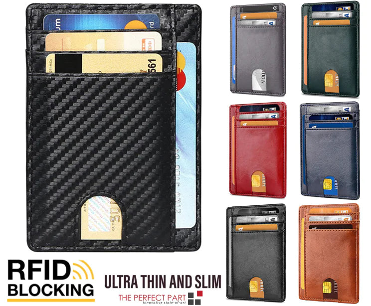 Vivid Living Mens Leather Slim Wallet Credit Card Holder.