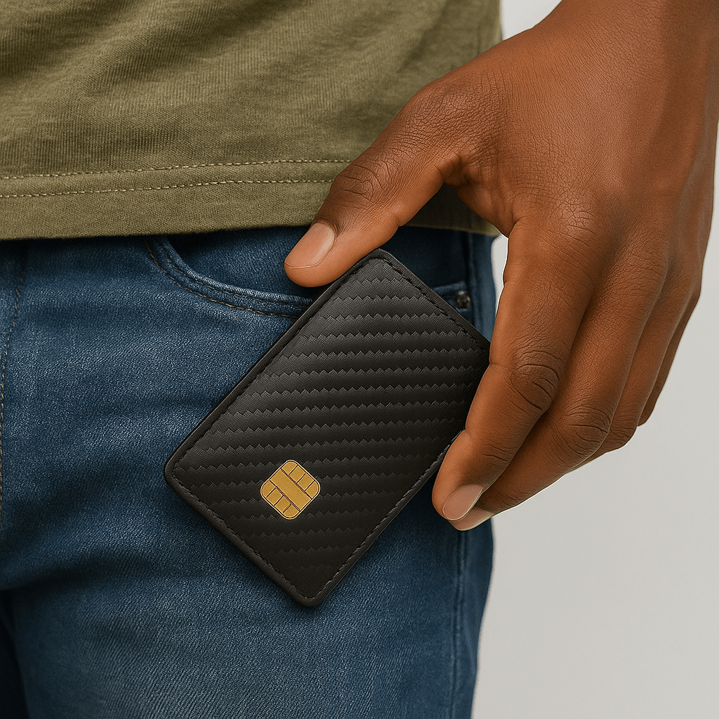 Vivid Living Mens Leather Slim Wallet Credit Card Holder.