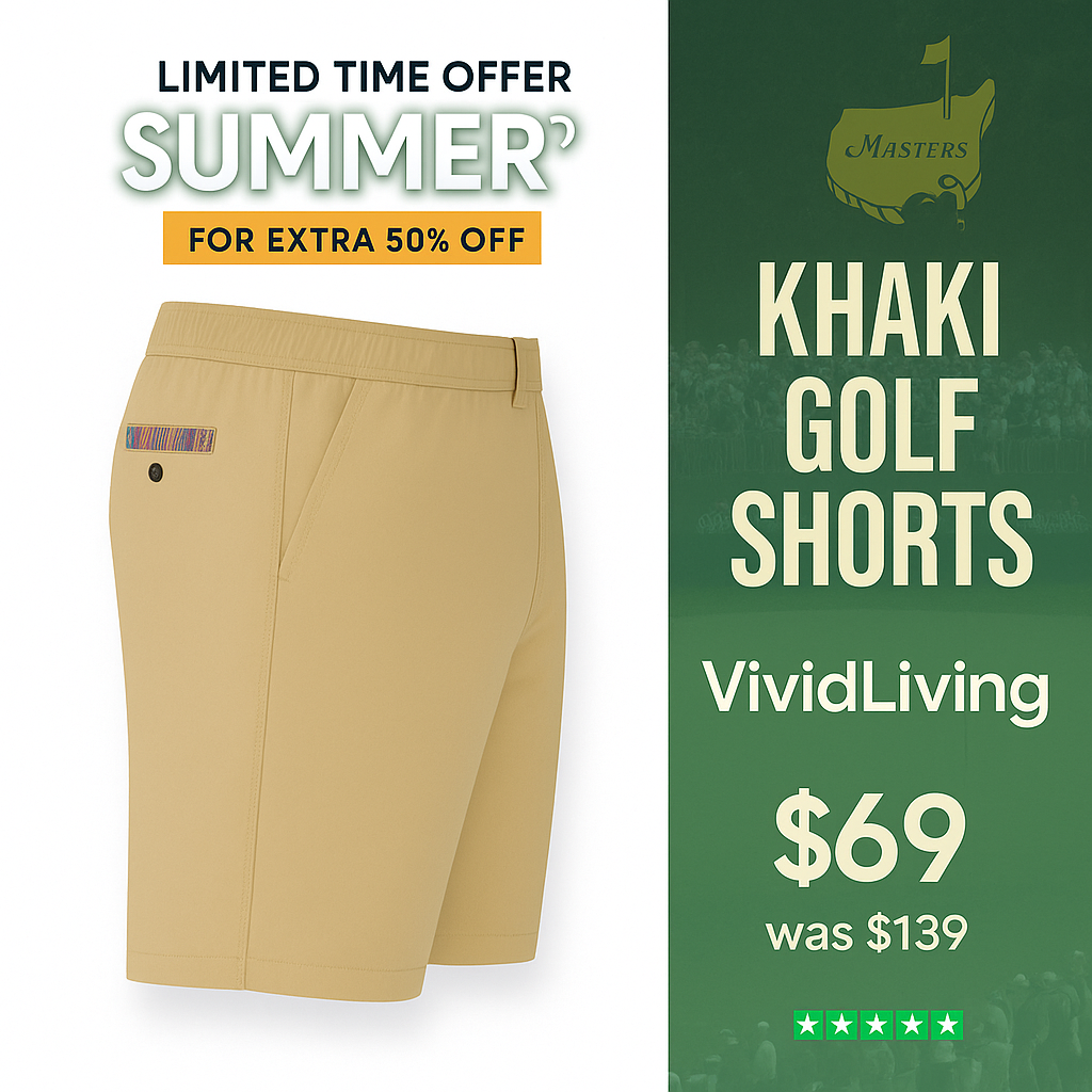 Loopory Mens Casual Shorts-Drawstring Summer Beach Stretch Twill Golf Shorts-Anti-Wrinkle Fabric-5"-Khaki-4XL