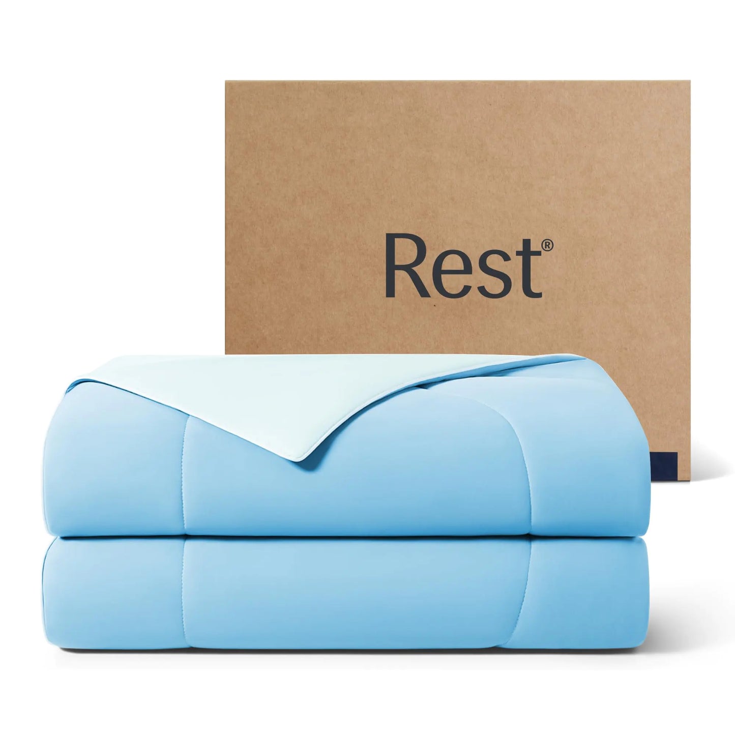 REST® Evercool® Cooling Comforter Full/Queen Blanket for Hot Sleepers All Season Bedding to Keep Cool for Night Sweats Breathable Lightweight Blanket 90"x90" Inches Aqua Blue