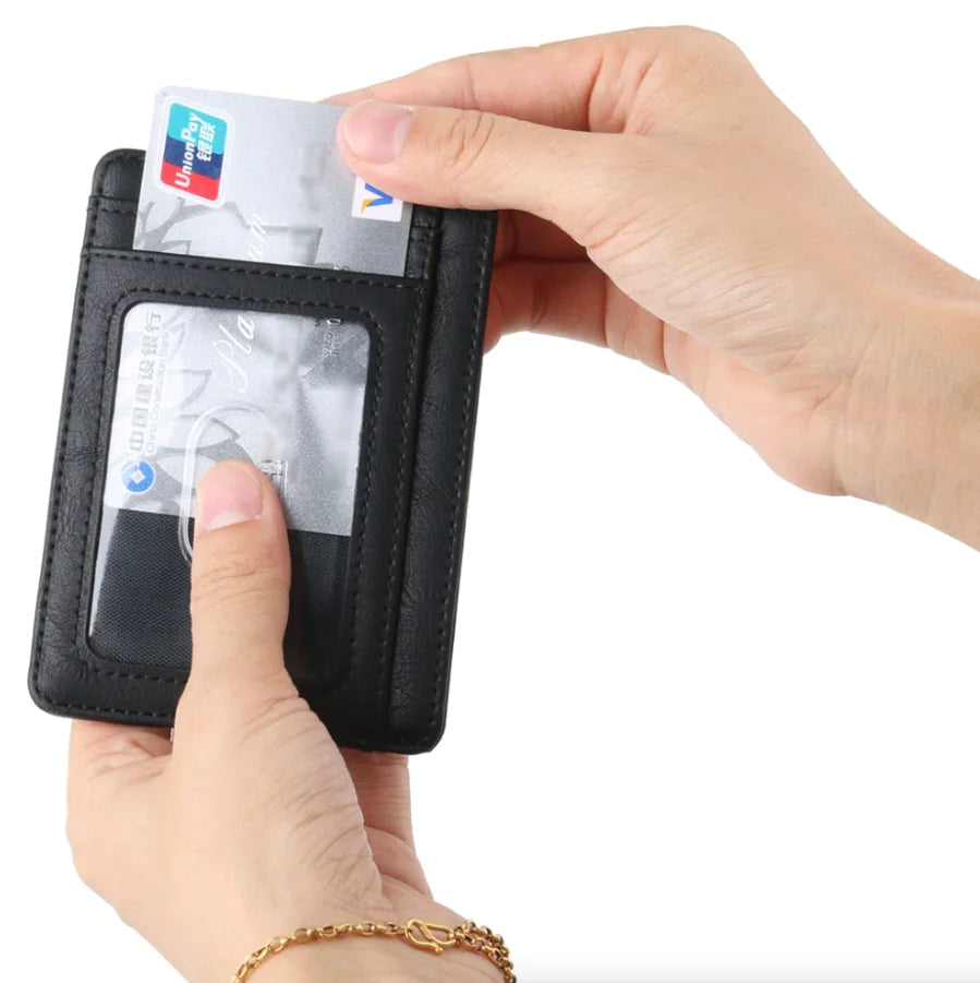 Vivid Living Mens Leather Slim Wallet Credit Card Holder.
