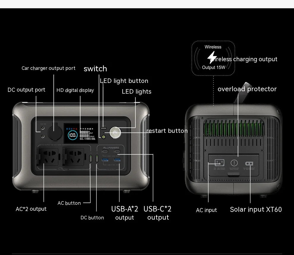 Vivid Living Portable Power Station - 299Wh, 600W, Solar Option
