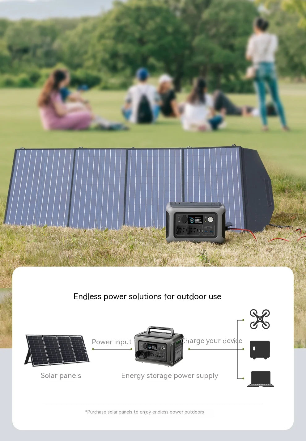 Vivid Living Portable Power Station - 299Wh, 600W, Solar Option