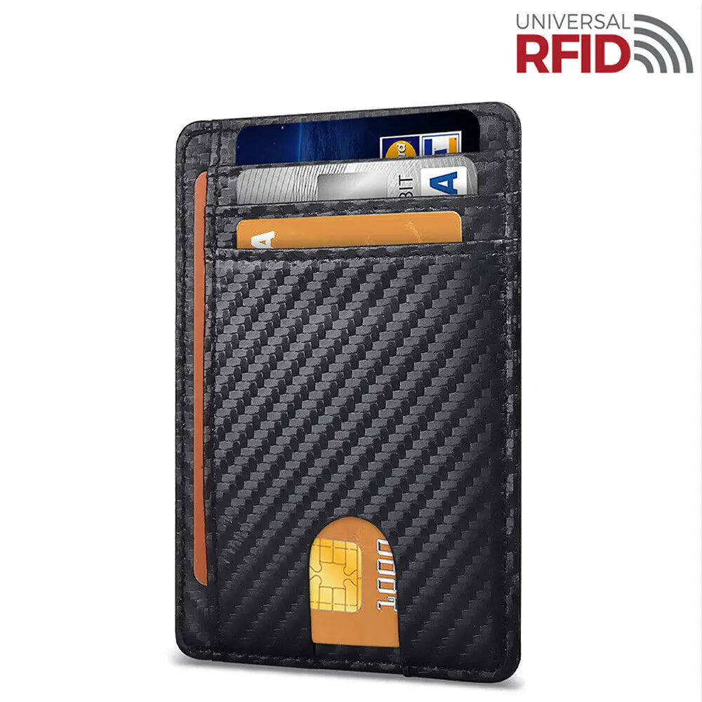 Vivid Living Mens Leather Slim Wallet Credit Card Holder.
