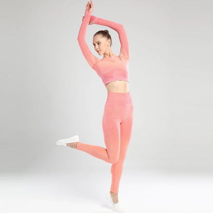 Long-sleeved Seamless Fitness Yoga Suit
