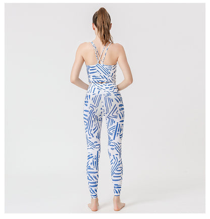 Printed Leggings Fitness Sports Suit