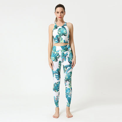 Printed Leggings Fitness Sports Suit