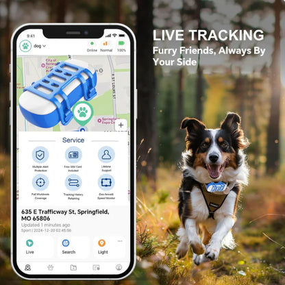 VividLiving™ Waterproof Pet GPS Tracker | Real-Time Location & Safety
