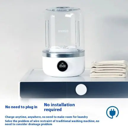 Mini Portable Rechargeable Washing Machine for Underwear & Travel – Streamer White