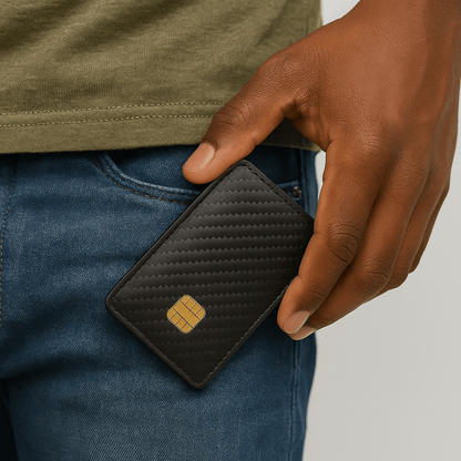 Vivid Living Mens Leather Slim Wallet Credit Card Holder.