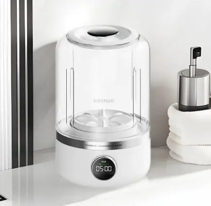 Mini Portable Rechargeable Washing Machine for Underwear & Travel – Streamer White