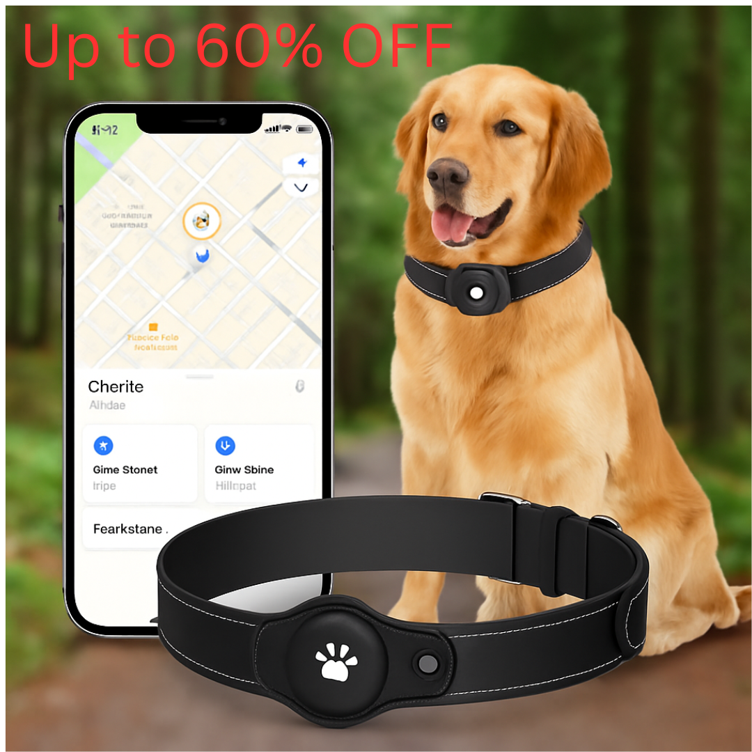 2-in-1 GPS Tracker for Dogs: Smart Collar with Real-Time Location No Monthly Fee Unlimited Range (iOS Only) GPS Tracker Dog Collar-