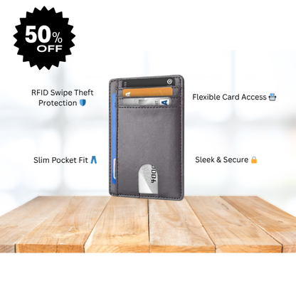 Vivid Living Mens Leather Slim Wallet Credit Card Holder.