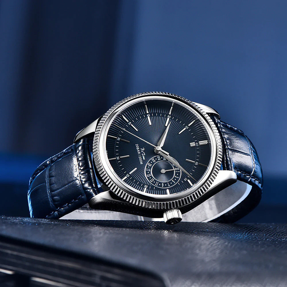 Men's Quartz Watch with Genuine Leather Strap