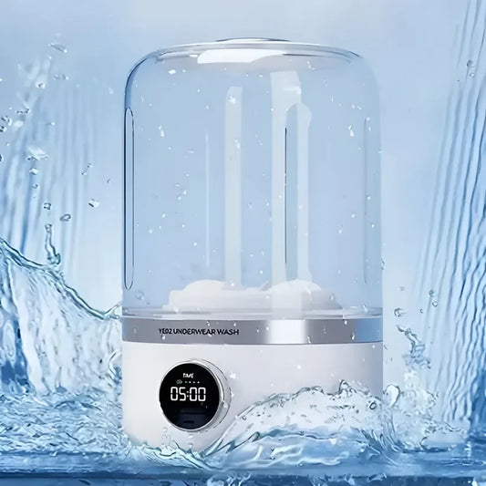 Mini Portable Rechargeable Washing Machine for Underwear & Travel – Streamer White