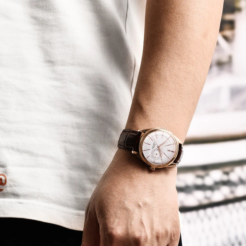 Men's Quartz Watch with Genuine Leather Strap