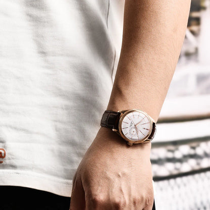 Men's Quartz Watch with Genuine Leather Strap