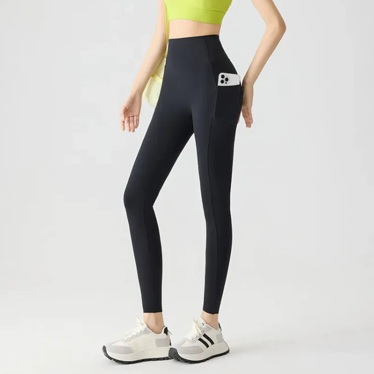 Women's Cool Touch Ultra-High Waist Quick-Drying Fitness Leggings with Pockets