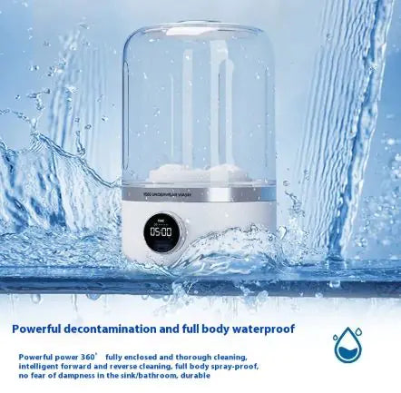 Mini Portable Rechargeable Washing Machine for Underwear & Travel – Streamer White