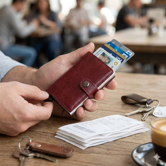 Tarjetero RFID de Aleación de Aluminio | Ultrafino, Antirrobo y Resistente